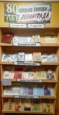 "80 лет прорыва блокады Ленинграда" - Книжная выставка